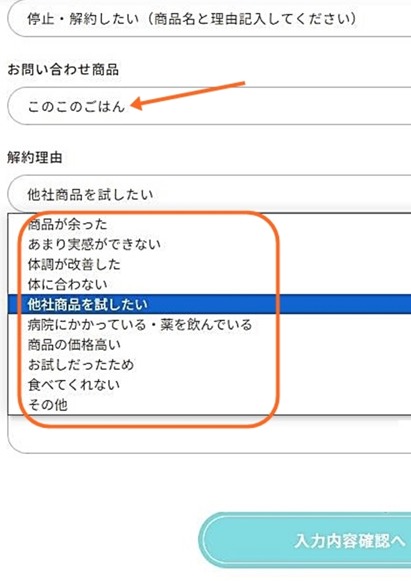 入力内容確認
